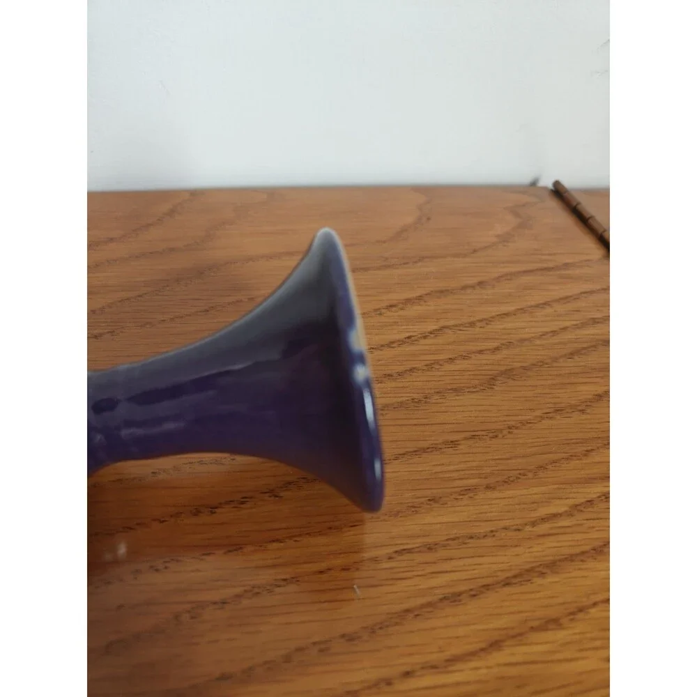 Lufkin Pottery Seagrove NC SLS Ceramic Candle Holder Purple/Teal